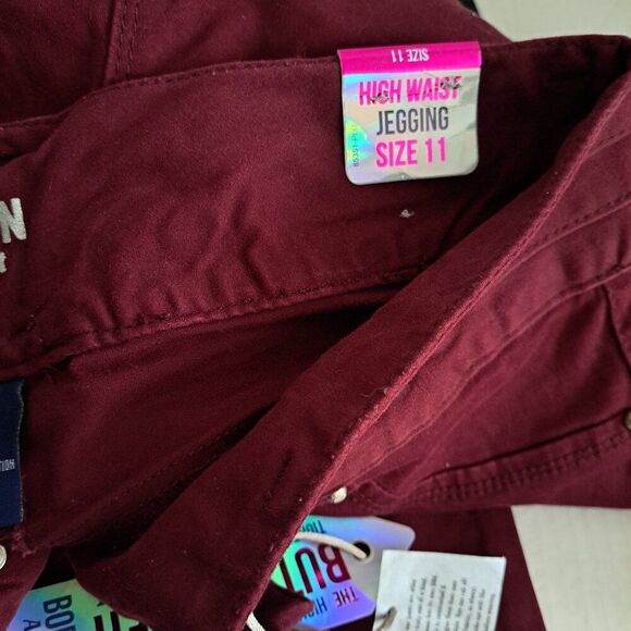 Amethyst High Waist Jegging Bodycon Wine Burgundy Jeans sz 11 - Picture 7 of 7